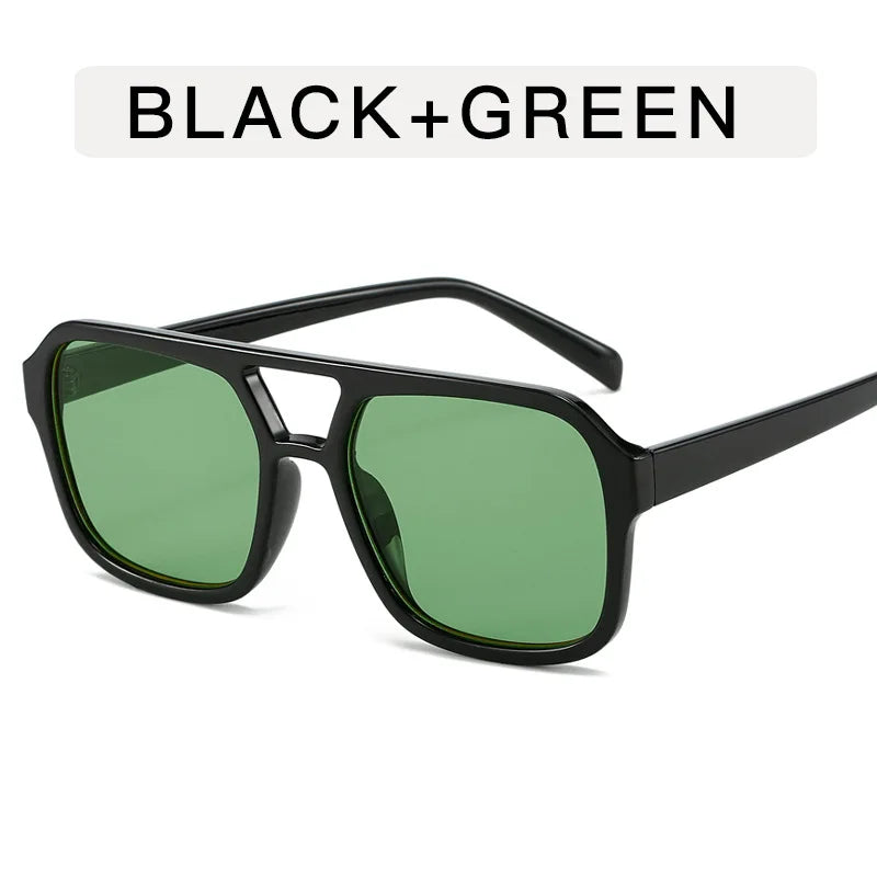 Women's Retro Square Sunglasses - Large Frame UV400 Protection Eyewear