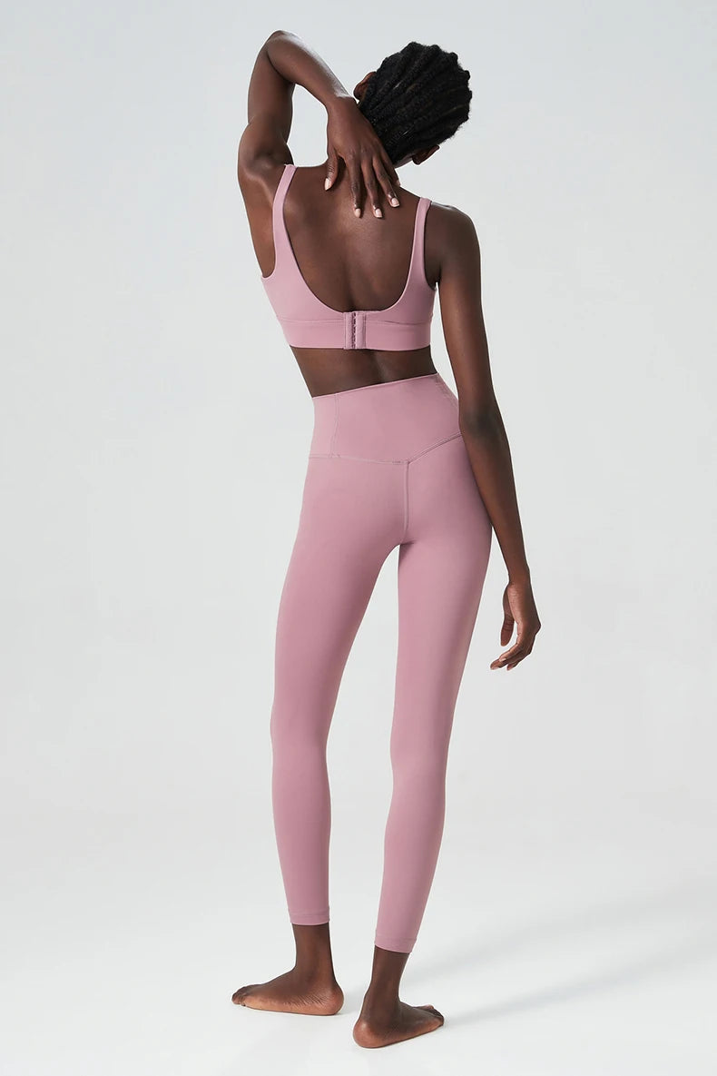 Women's Two Pieces Fitness Yoga Gym Breathable Workout Running Sportswear Set