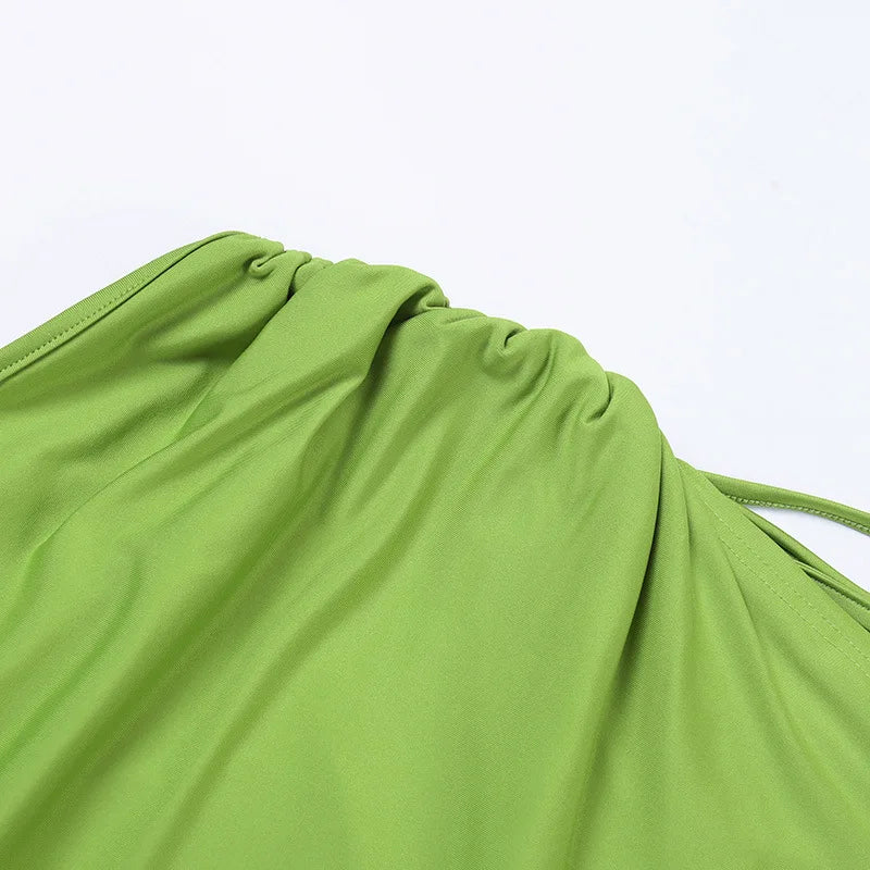 Women's Cut Out Drawstring Ruched Long Party Split Maxi Dress