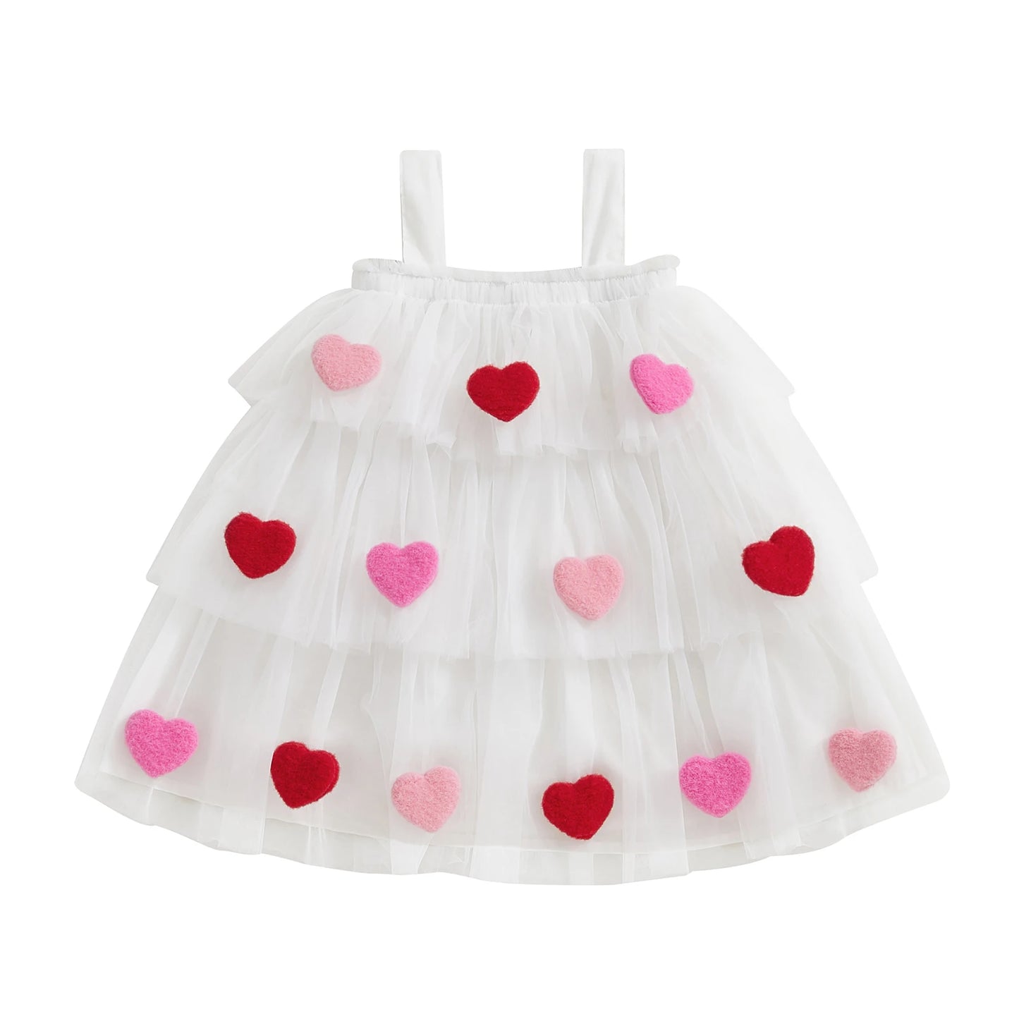 Girl's Festive Dress - Star Lace Layered Tulle Sundress with Plush Ball