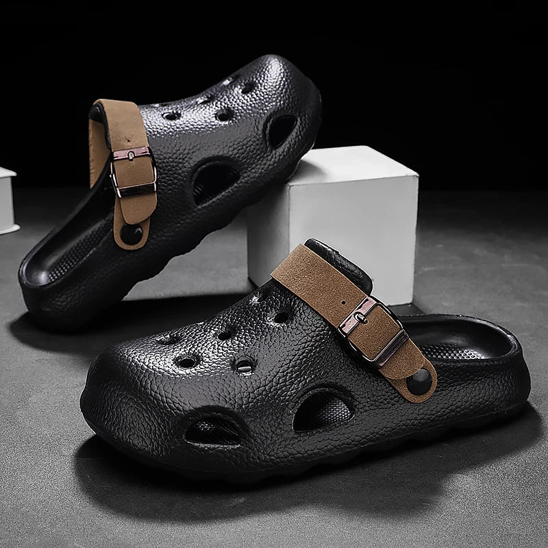 Men's Summer Adjustable Slides Clogs Quick Dry Beach Sandals Comfortable Slippers