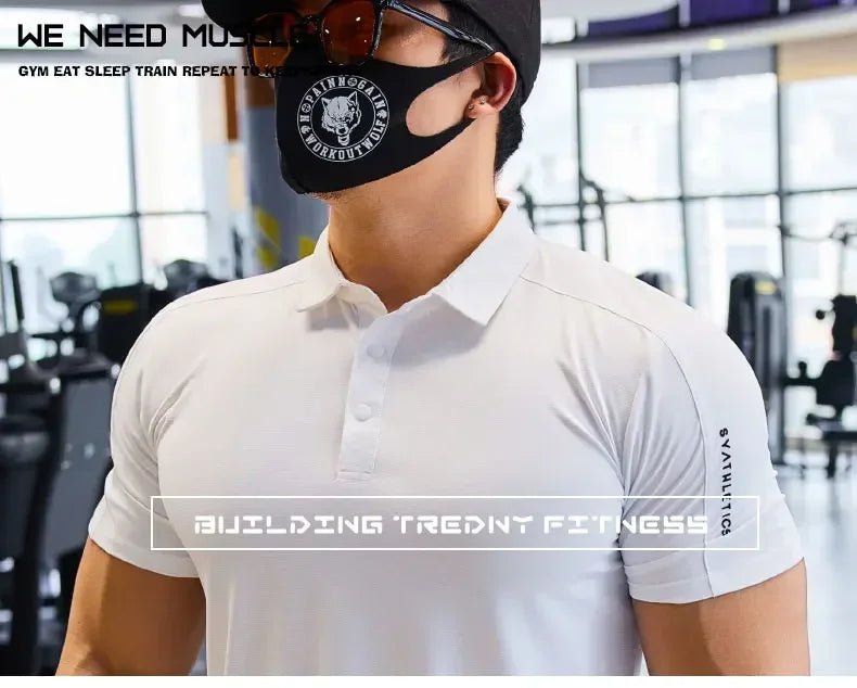 Men's Running Top Muscle Fit Short Sleeve Jogging Compression Fitness Workout T-shirt