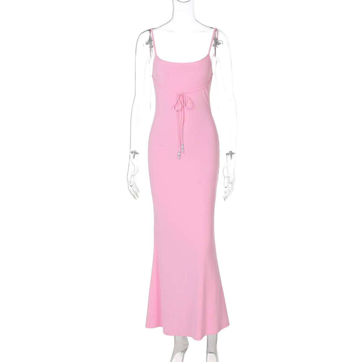 Women's Embellished Backless Slip Maxi Summer Outfits Club Party Straps Dress