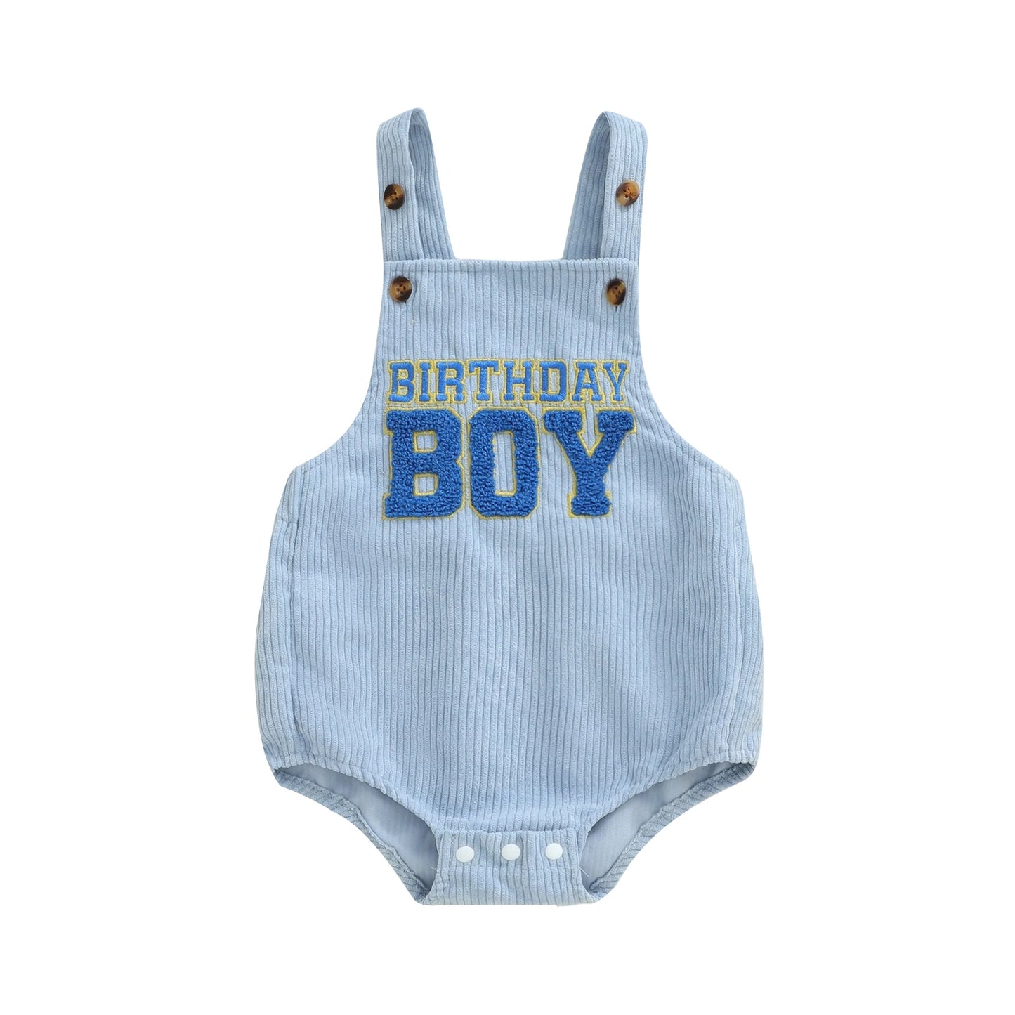 Newborn Baby Boys Romper - Letter Embroidery Square Neck Sleeveless Jumpsuit (0-18M)