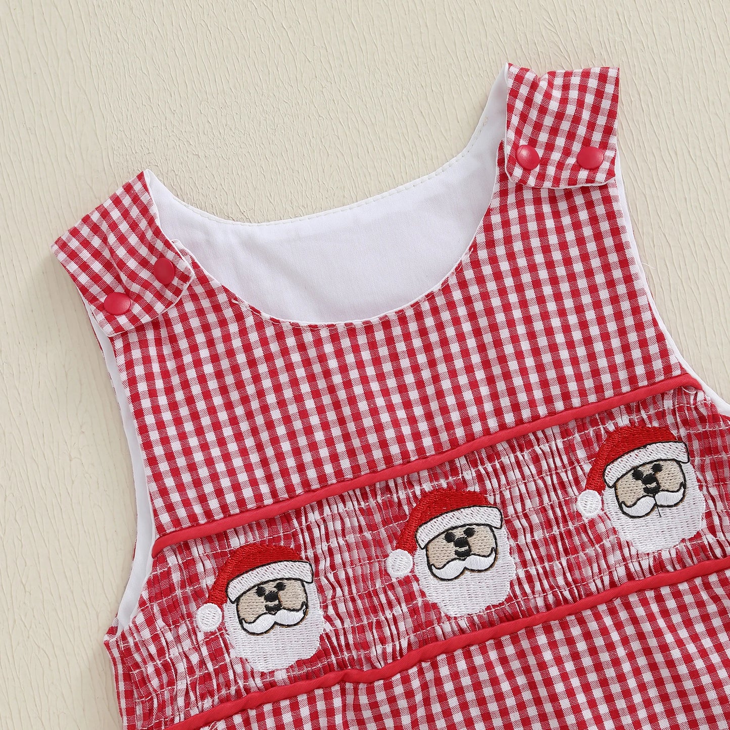 Lovely Baby Christmas Romper - Sleeveless Santa Claus Embroidery Jumpsuit (0-24M)
