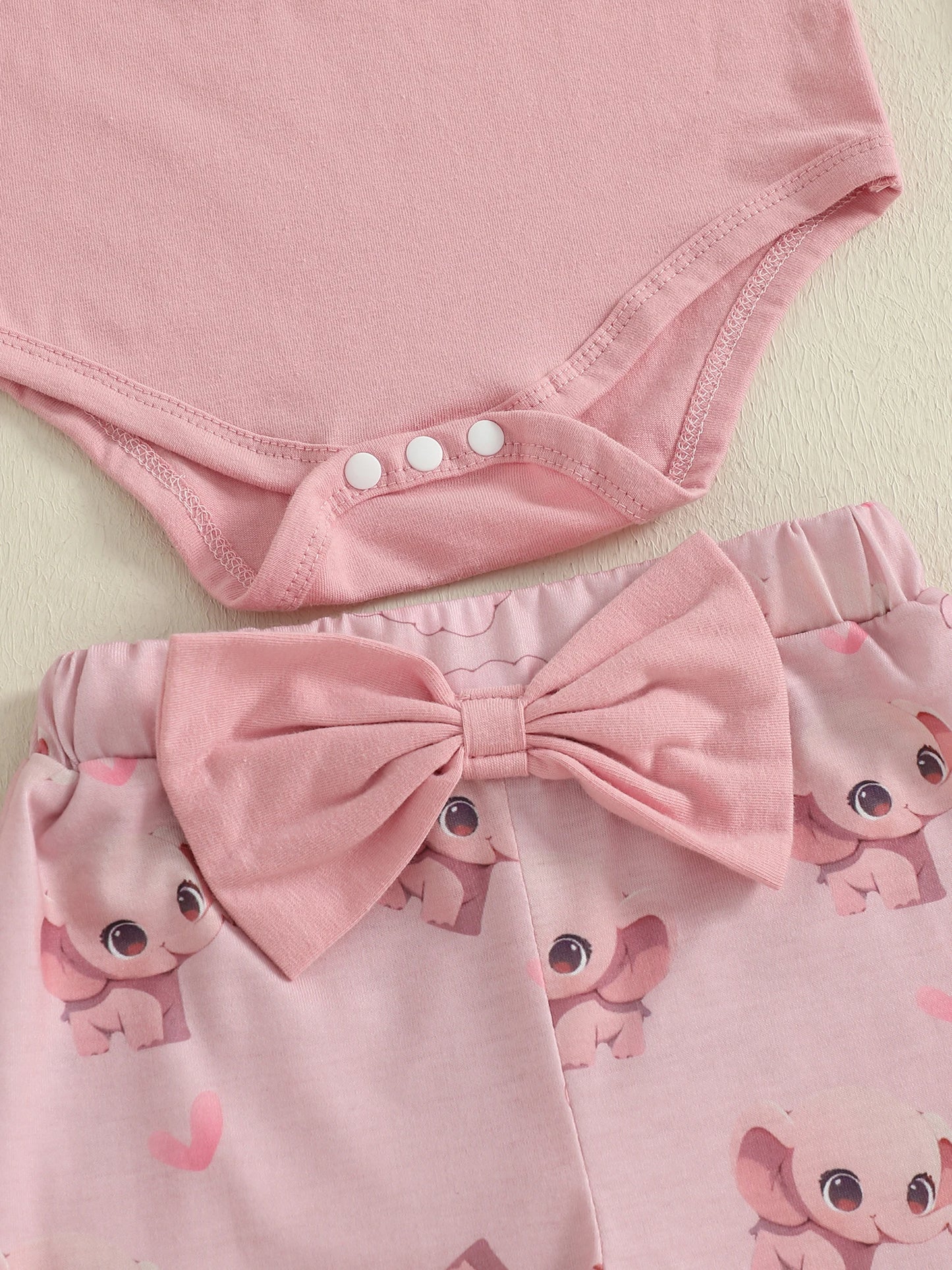 Baby Girls Fall Winter Clothes Set - Long Sleeve Bow Animal Embroidery Jumpsuit, Headband & Flared Pants