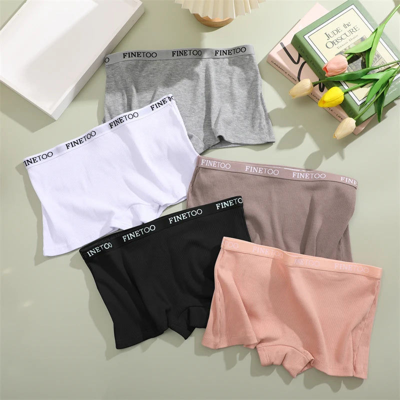 Women's Cotton Boxer Shorts - Seamless Mid Waist Safety Underwear