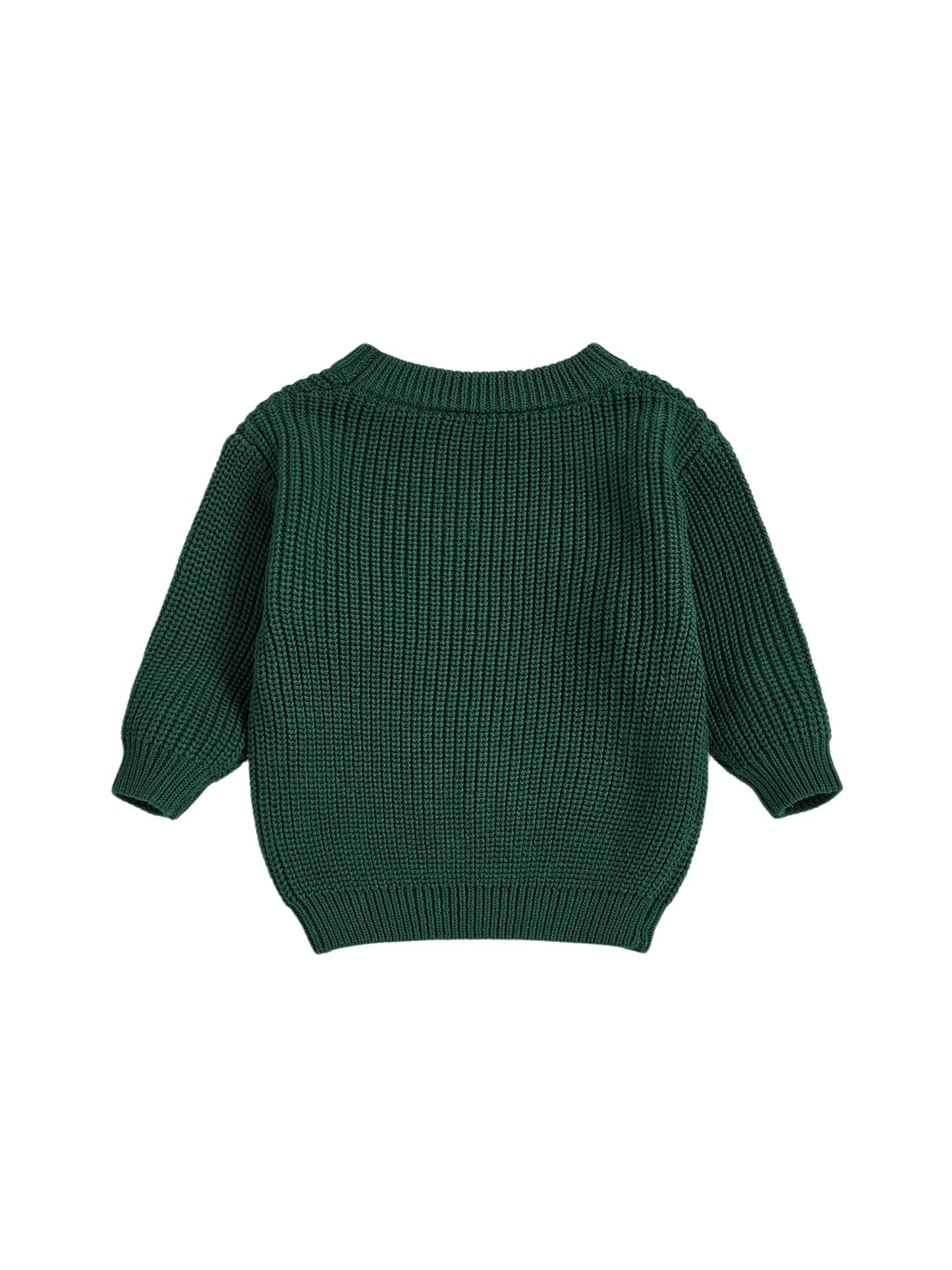Baby Christmas Sweater - Letter Embroidery Round Neck Pullover Knitwear