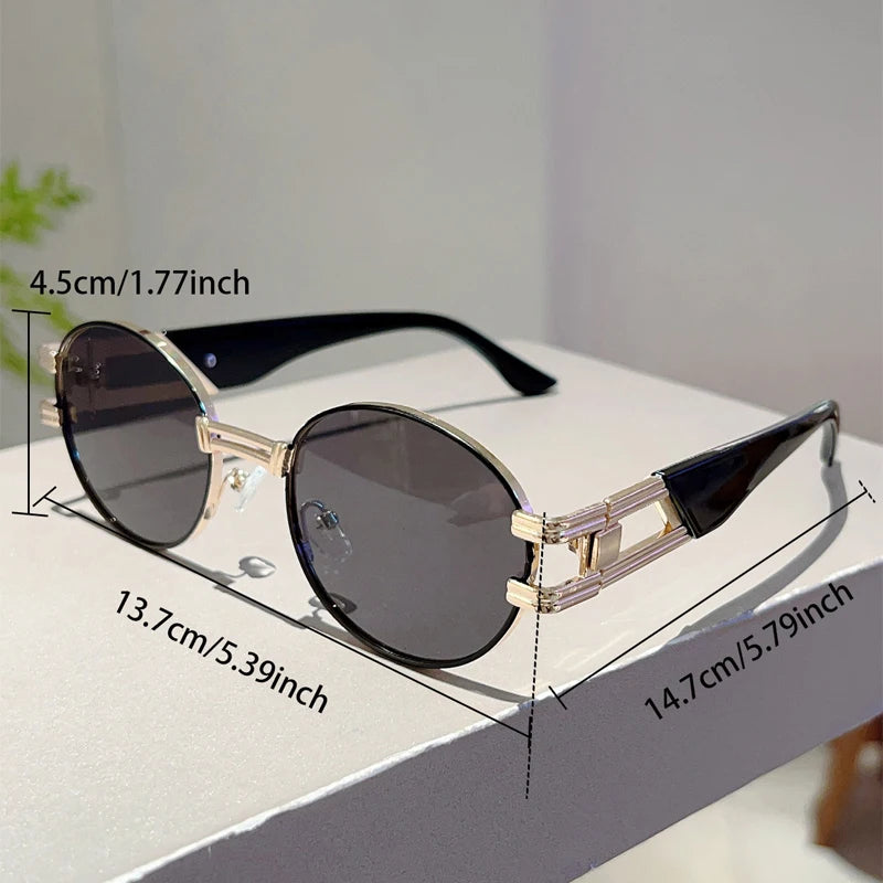 Unisex Vintege Oval Gradient Casual Sunglasses