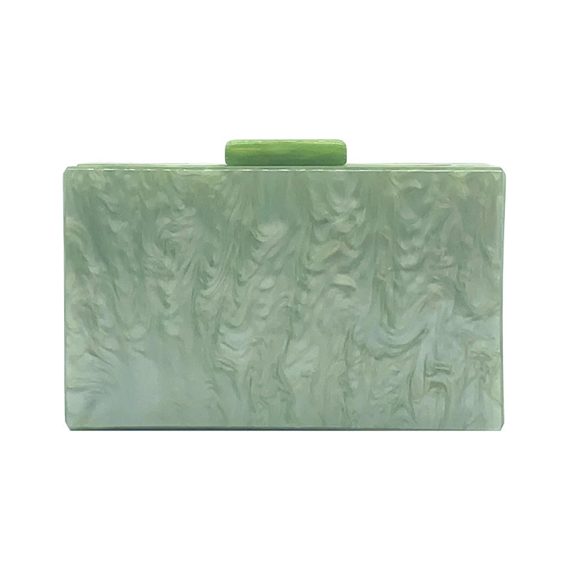 Women's Green Acrylic Crossbody Bag - Luxury Designer Clutch Shoulder Bag