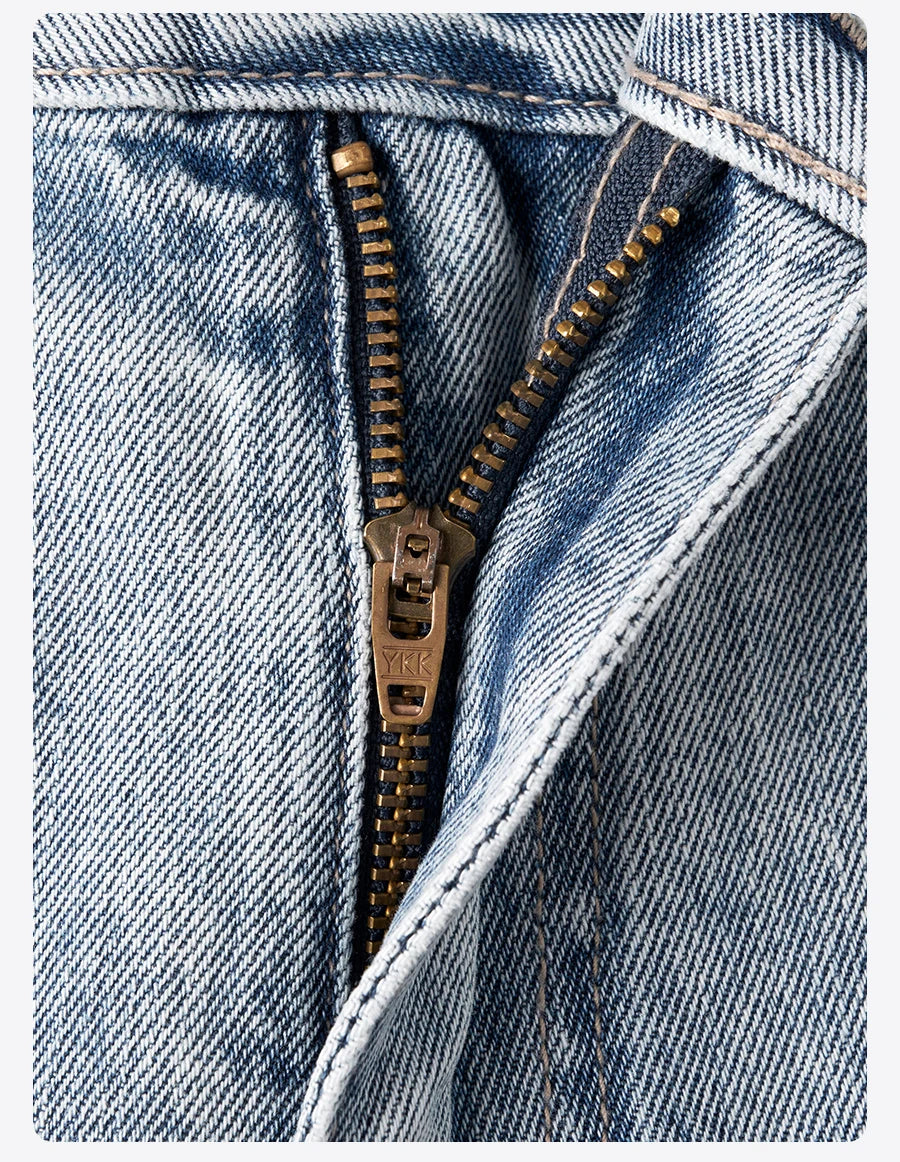 Men's Loose Fit Cargo Jeans - Relaxed Denim Trousers