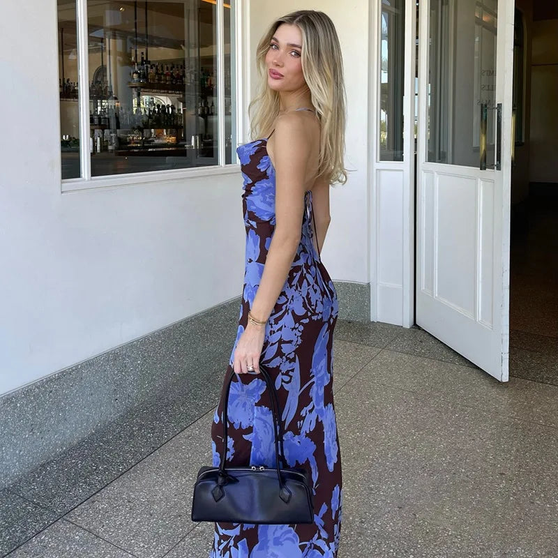 Mesh Maxi Dress - Backless Party Dress for Women