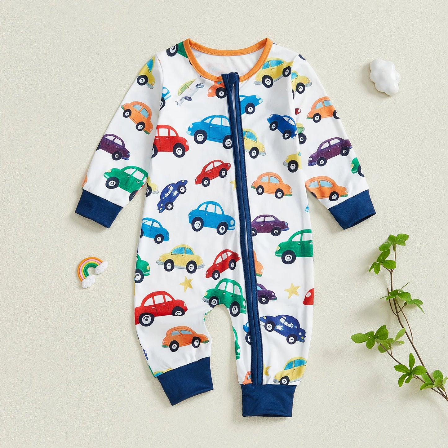Baby Boys Car Print Zip-Up Romper (0-18M)