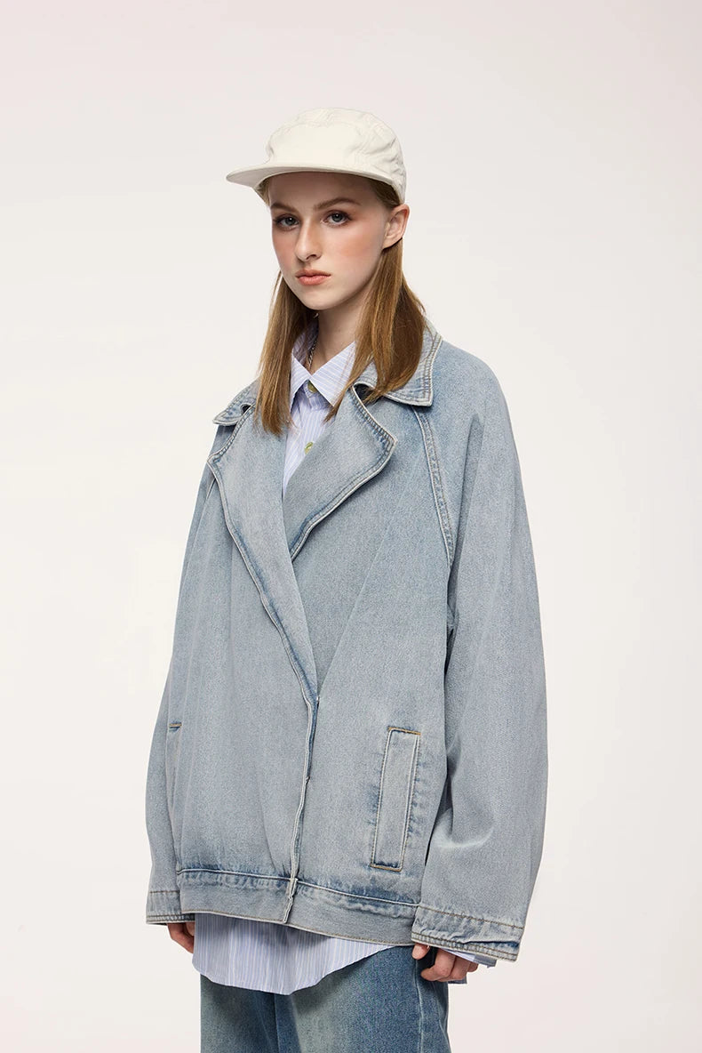 Unisex Vintage Distressed Denim Jacket