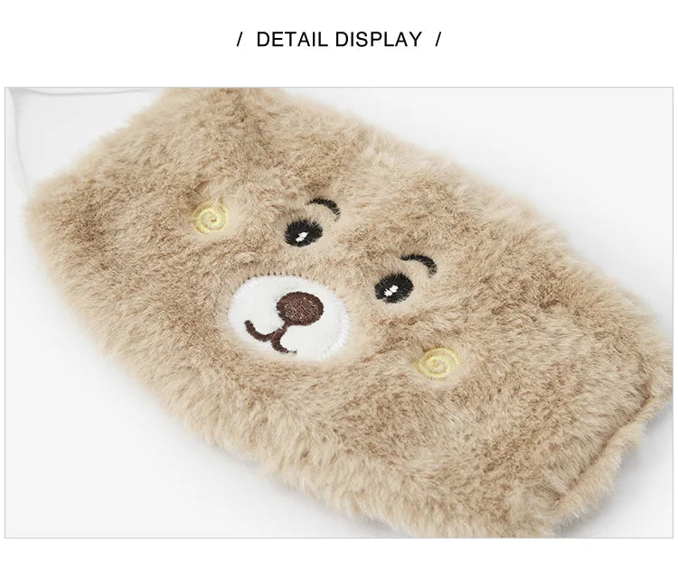 Cute Bear Hooded Scarf and Mask Set - Plush Warm Winter Accessory
