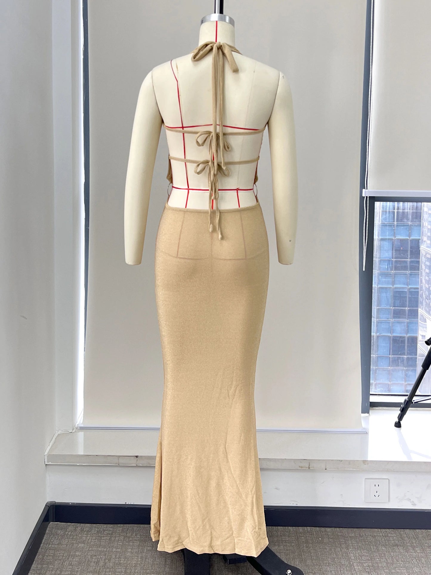 Women's Strapless Cut Out Maxi Dress - Summer Party Evening Dress