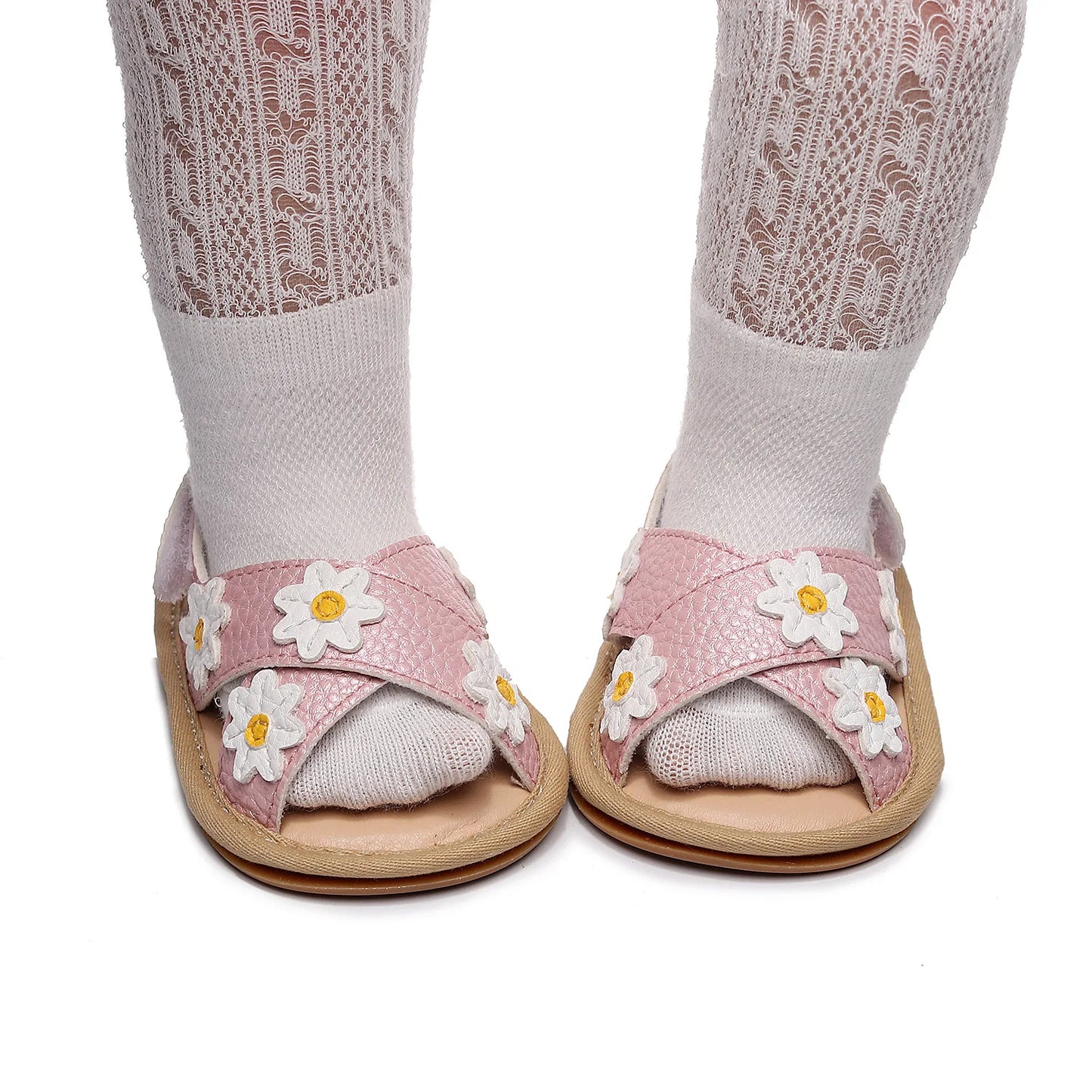 0-18M Summer Baby Girls Sandals Floral Pattern Soft Sole Anti-slip Flat Shoes