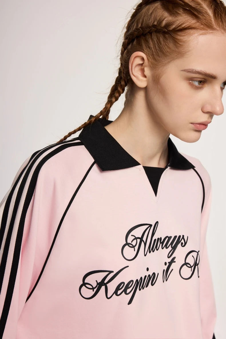 Unisex Streetwear POLO Trendy Oversized Colourblock Long-sleeved T-Shirt
