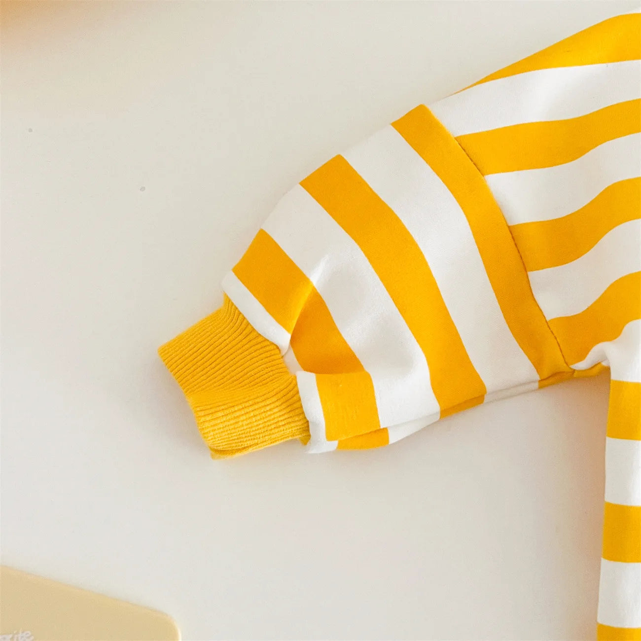 Baby's 100% Cotton Yellow Striped Bodysuit Outfit