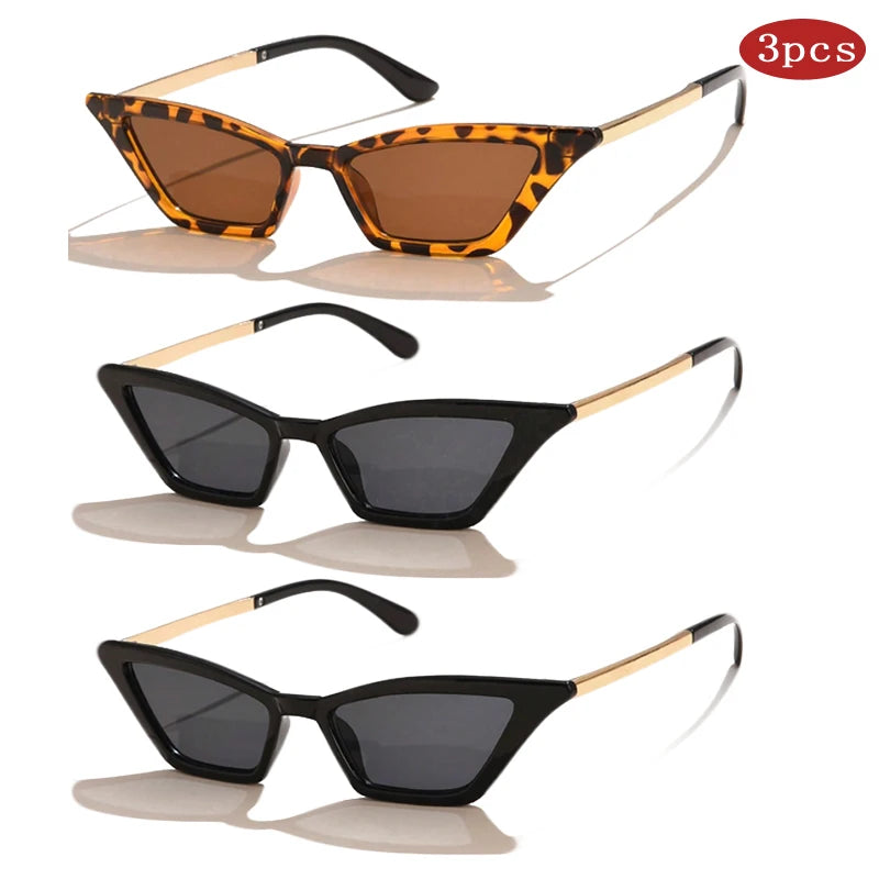 1/3pcs Women's Triangle Cat Eye Cat Eye Anti-UV Sunglasses