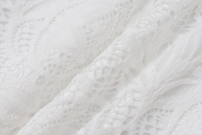 Women's Elegant White Lace Slip Maxi Dress - Sleeveless Backless Bodycon Dress