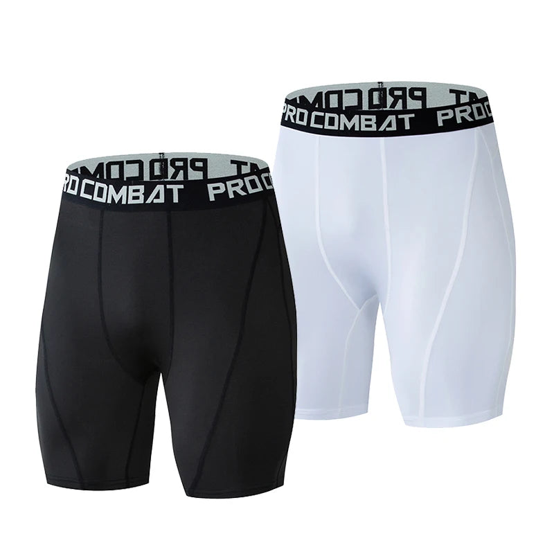 Men' Bodybuilding Shorts Fitness Workout Inseam Gym Elastic Compression Tights Leggings