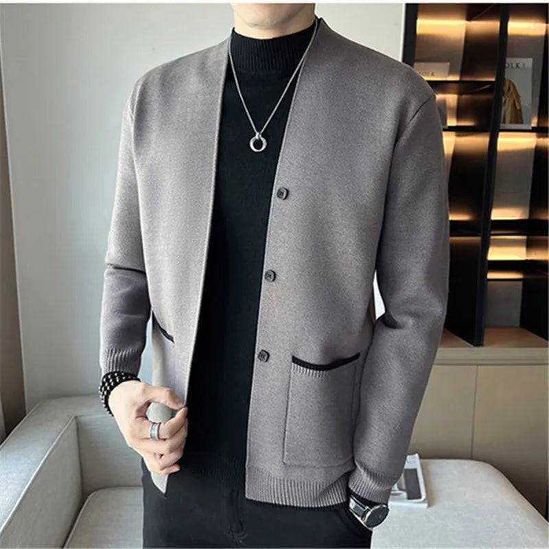 Spring Autumn Knit Cardigan - Slim Fit Casual Sweater Outerwear
