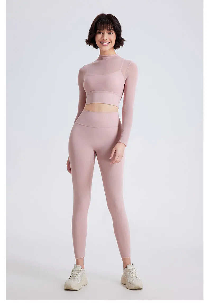 Women's Two Pieces Fitness Yoga Set - Gym Suit Super Stretch Breathable Running Sportswear Activewear Workout Set