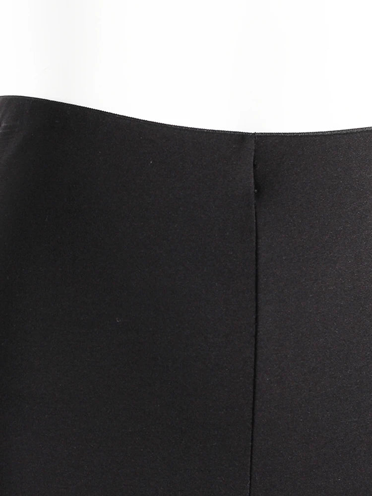 Women's Hit Colour Temperament Spliced Belt Denim Trousers