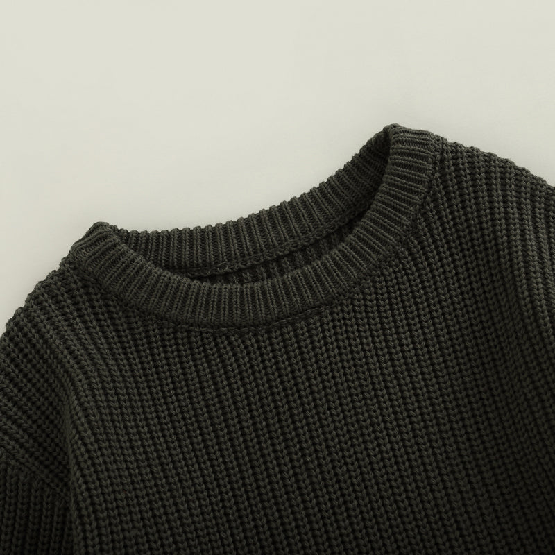 Baby Sweater Romper - Solid Knitted Long Sleeve Pullover Jumpsuit