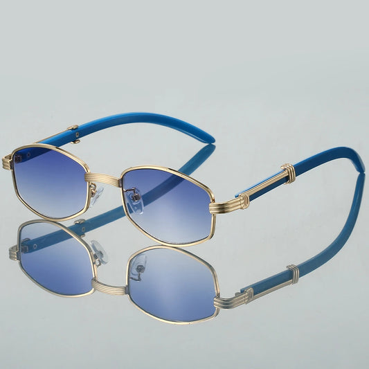 Men’s Vintage Polygon Gradient Sunglasses