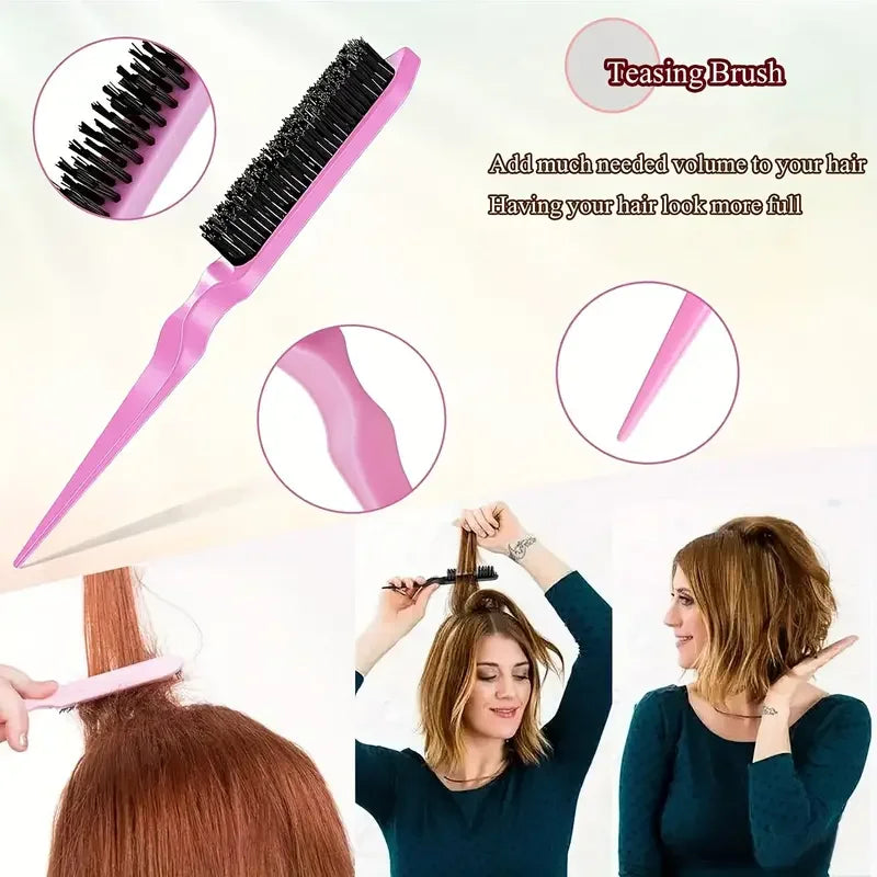 5pcs/set Detangling Anti Static Hair Brush Curly Hair Curved Rat Tail Comb Set Salon Hair Tools Suitable For All Hair Types