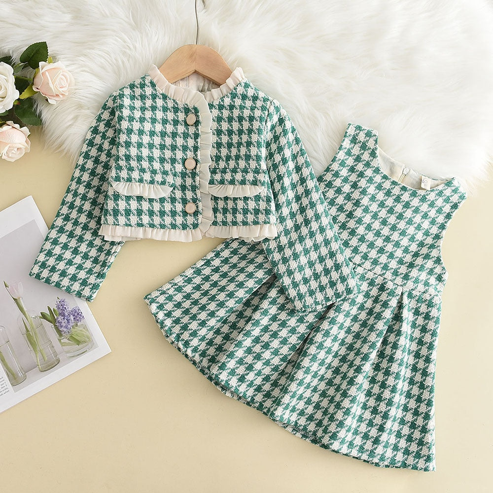 Girl's Vintage Style Skirts Outfits Set 2-12Yrs Old