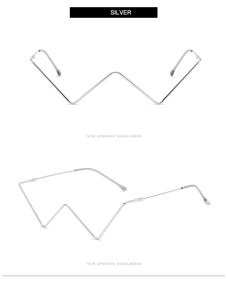 W-Shaped Rhinestone Glasses Frame - Fashion Decorative Eyewear for Women