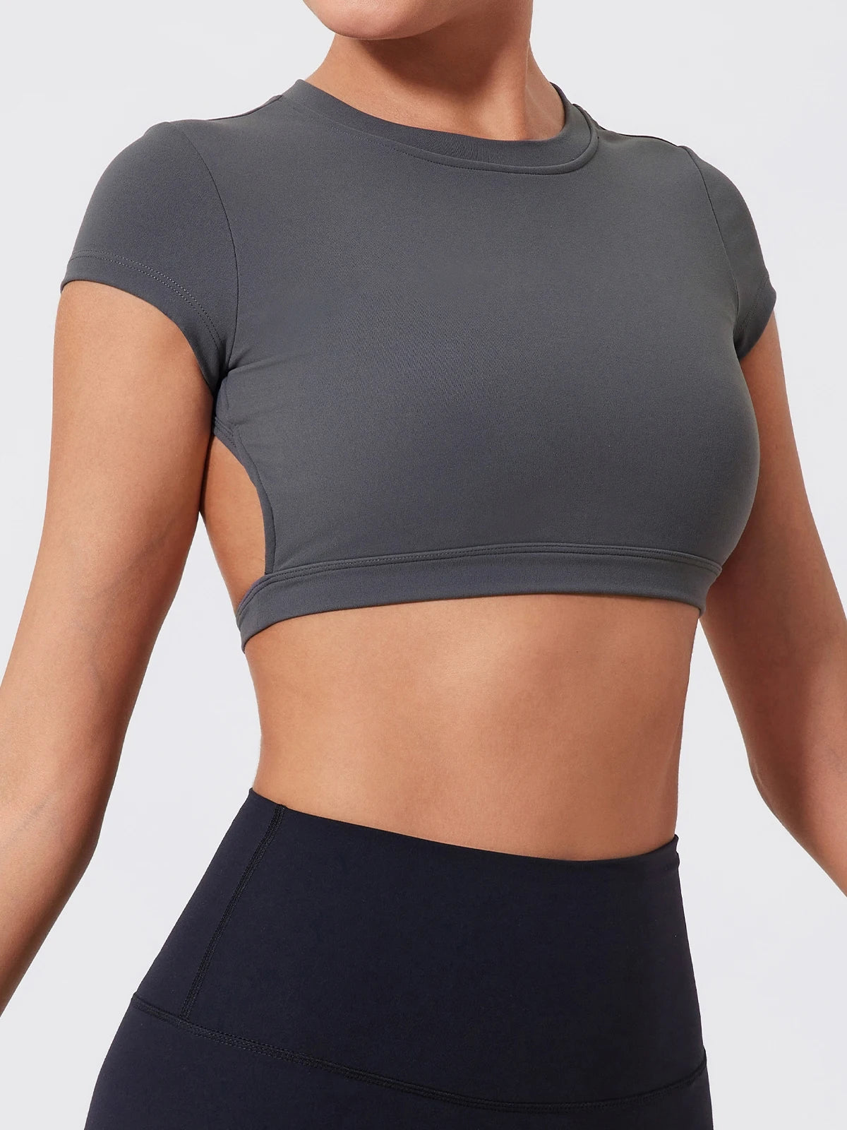 Women's Sports Workout Top Fitness Activewear Quick-Dry Yoga Clothes Sport Crop Top Backless Gym Top