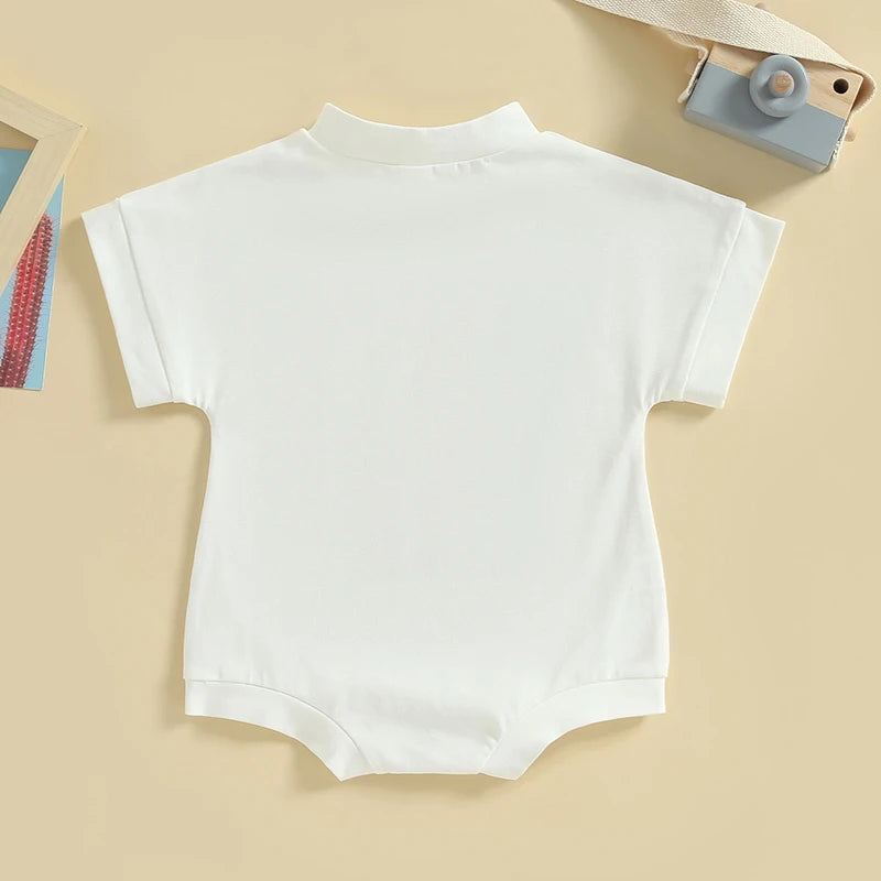 0-24M Infant Baby Girls Western Romper Short Sleeve Letter Cactus Cowgirl Hat Print Jumpsuits Summer Clothes