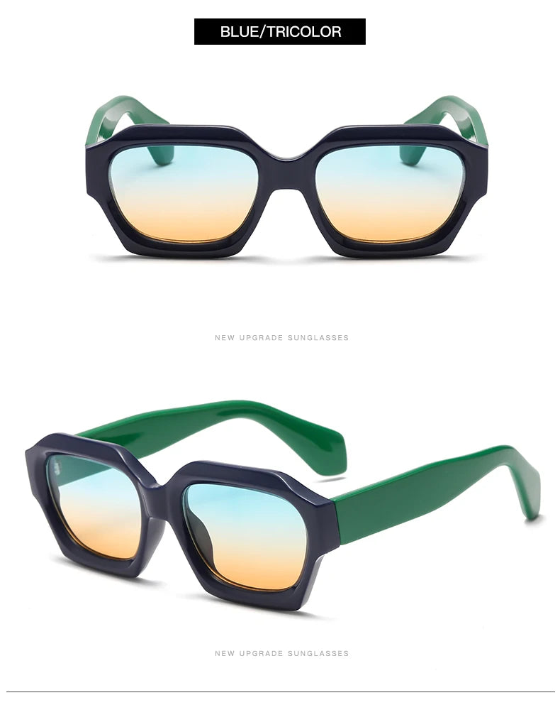 Black Square Frame Sunglasses - Punk Trendy UV400 Women's Eyewear