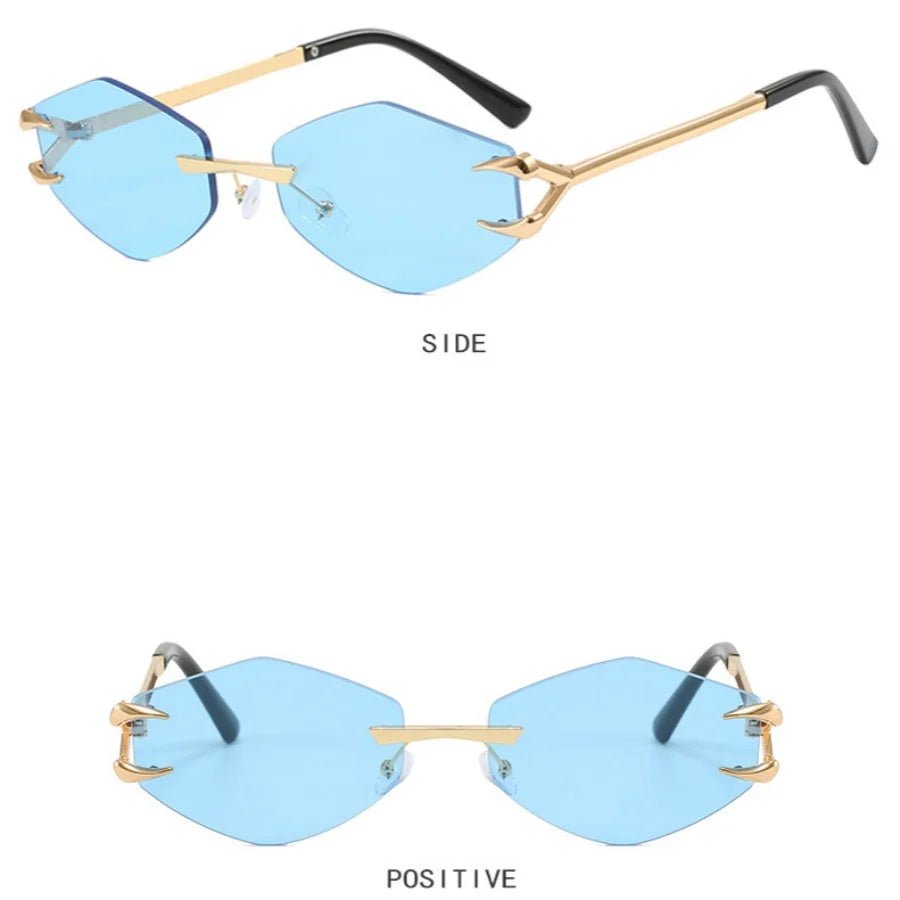 Frameless Polygonal Sunglasses - Unisex UV400 Protection Hip-Hop Style Outdoor Shades