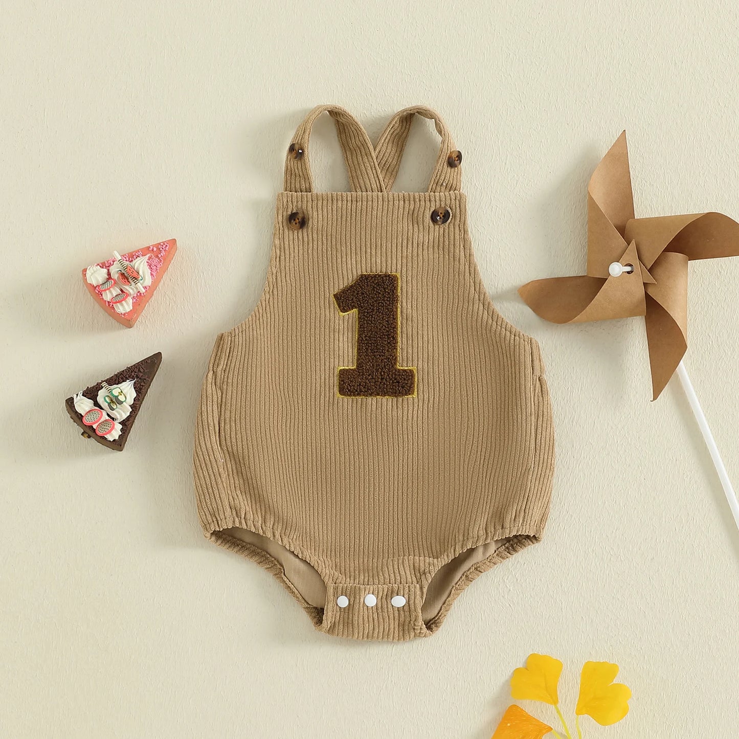 Baby Birthday Romper - Number Print Sleeveless Jumpsuit for Boys & Girls (0-18M)