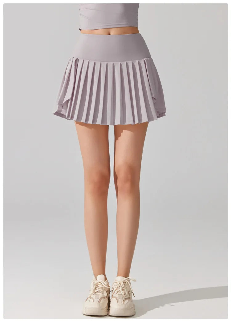 Women's High Waist Tennis Skort - Quick Dry Workout Skirt with Pockets