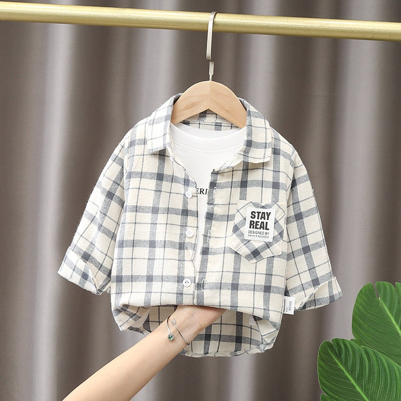 Baby. Boys Long Sleeve Striped Print Shirts