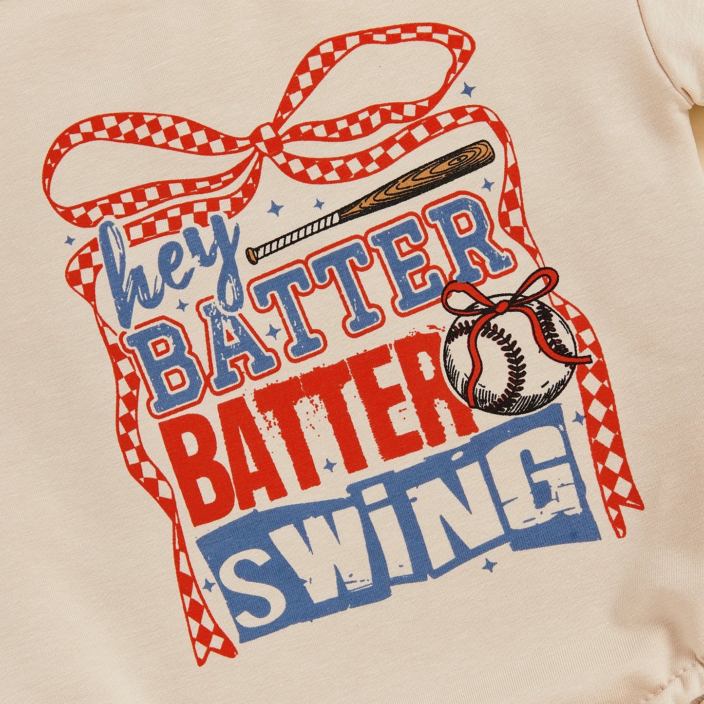 Lovely Baby Girls Baseball Bow Rompers - Short Sleeve Bodysuits (0-18M)