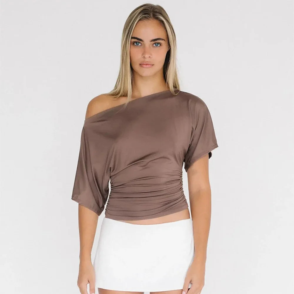 Women's Ruffled Mini Dress - Single-Breasted V-Neck with Flare Sleeves