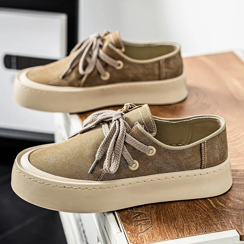 Men's Platform Suede Lace Up Shoes