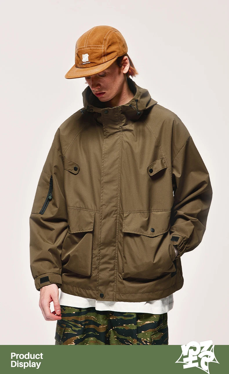 Unisex Spring Outdoor Waterproof Hiking Multi Pockets Cargo Jacket