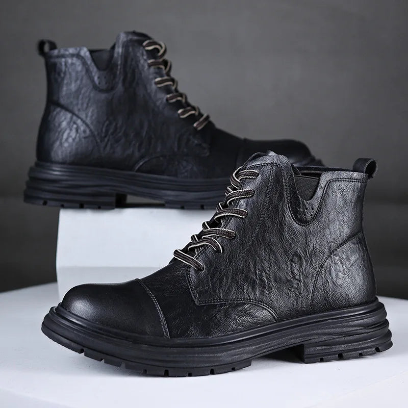 Vintage Ankle Boots - Personalized Design Leather Casual Boots