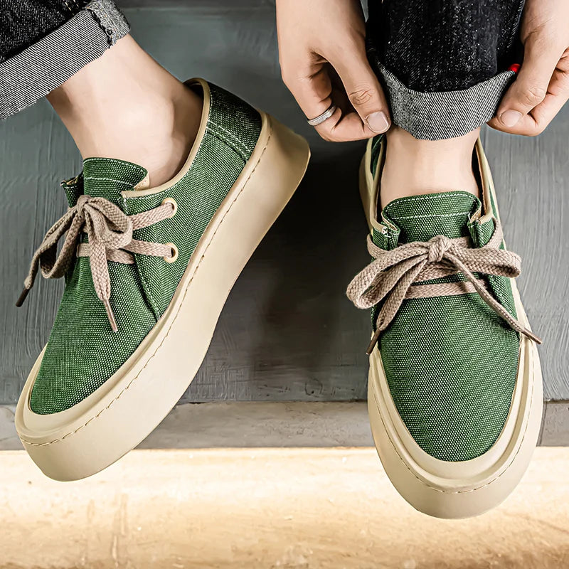 Men's Platform Suede Lace Up Shoes