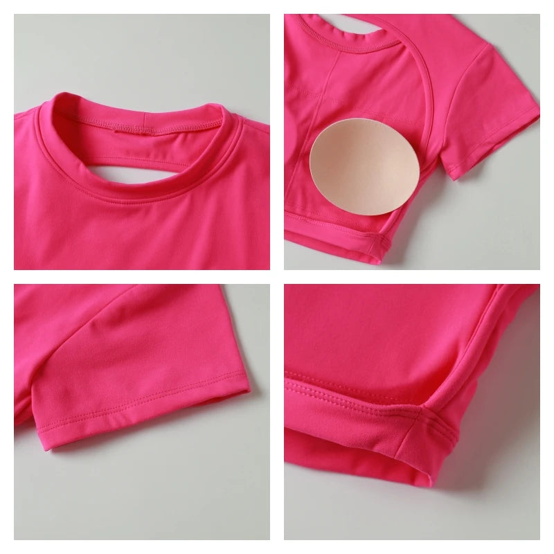 Women's Sports Workout Top Fitness Activewear Quick-Dry Yoga Clothes Sport Crop Top Backless Gym Top