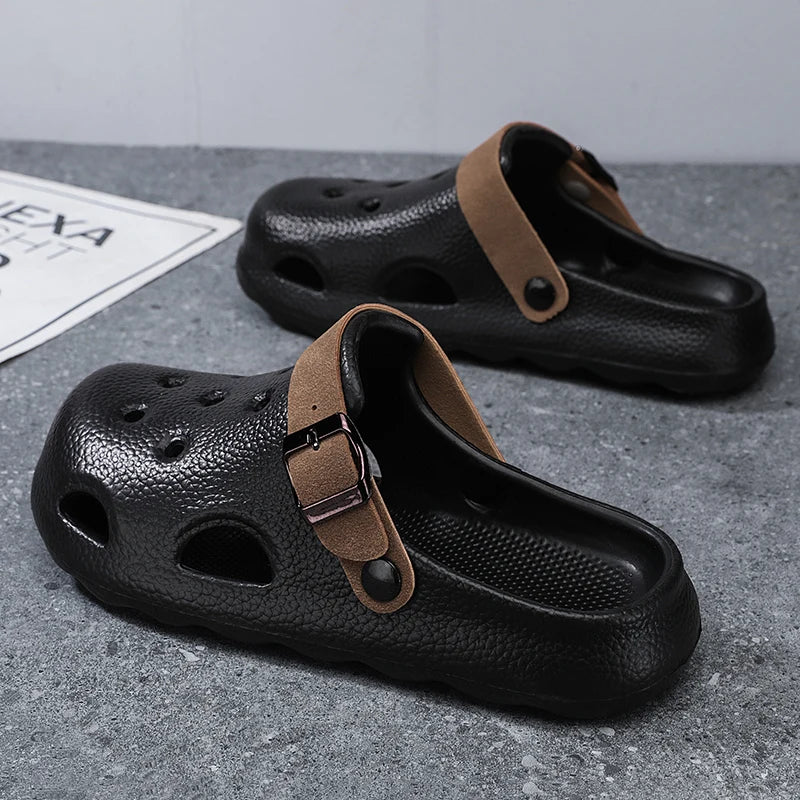 Men's Summer Adjustable Slides Clogs Quick Dry Beach Sandals Comfortable Slippers
