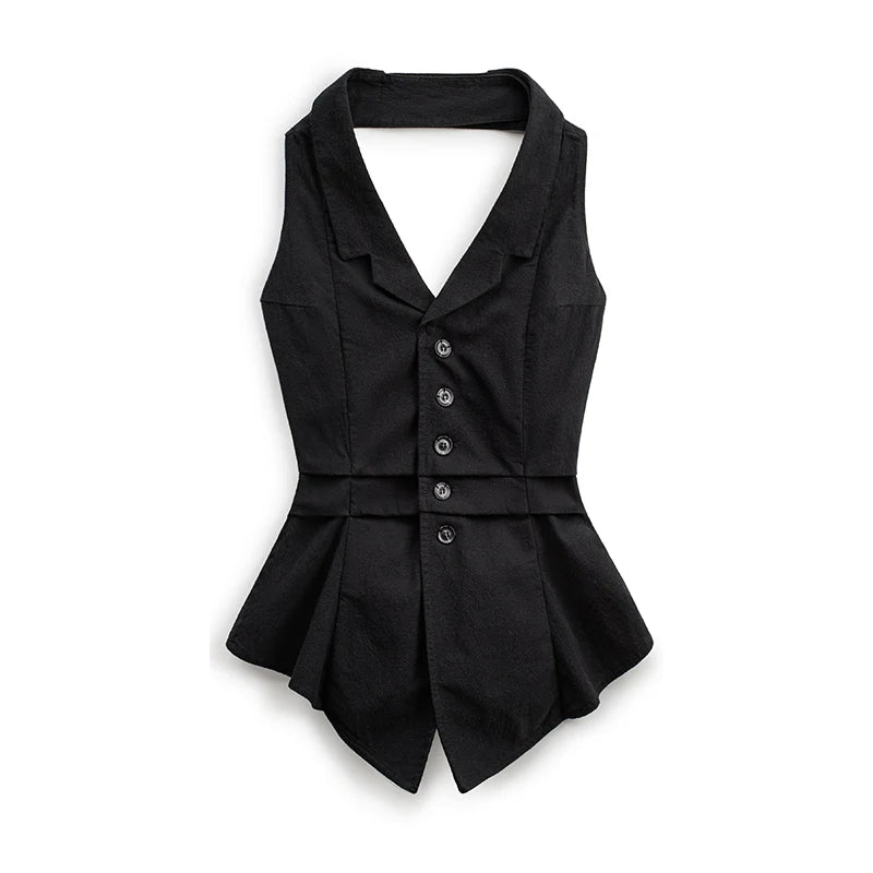Women's V-Neck Halter Vest - Sleeveless Bodycon Tank Top